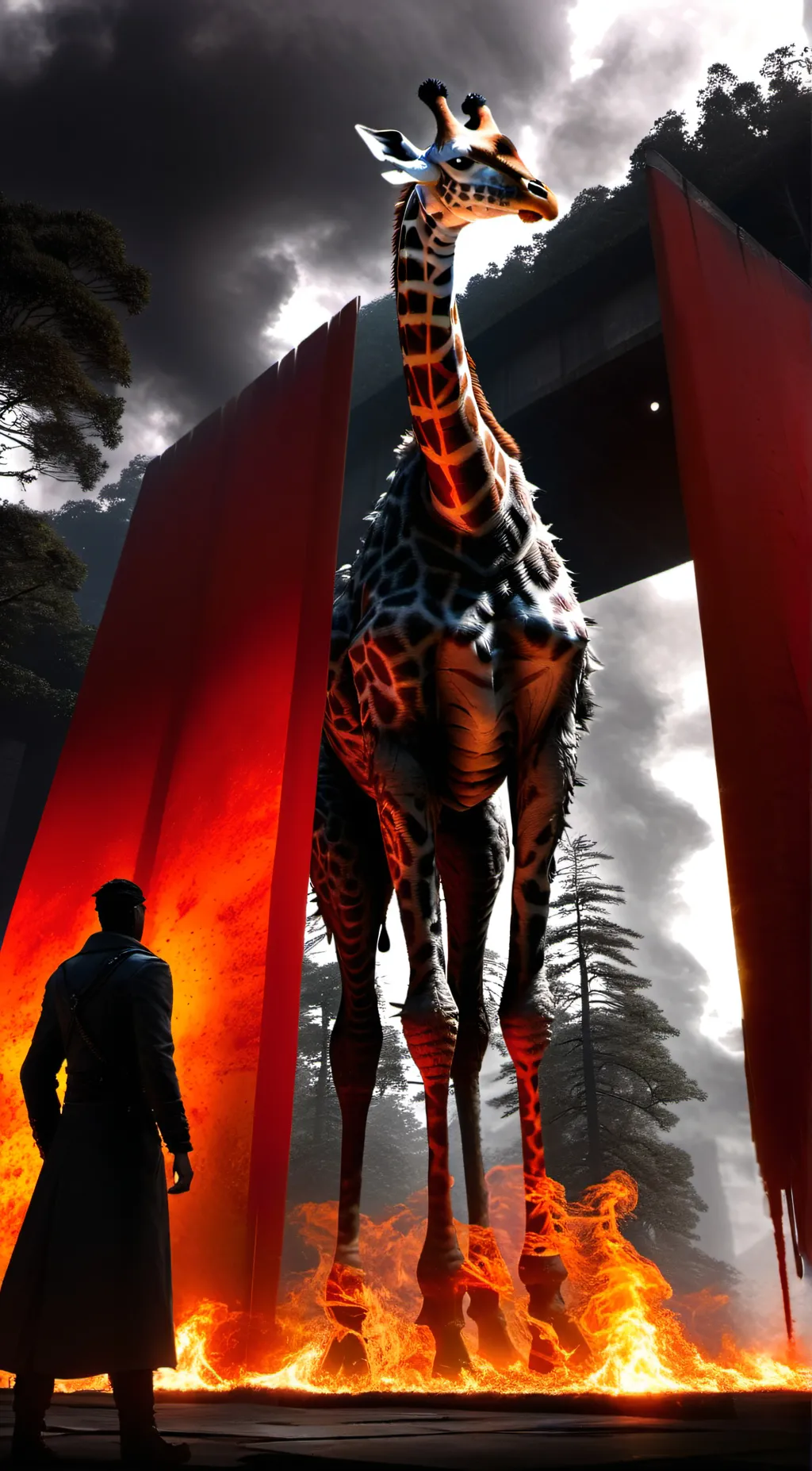 ai character: elemental giraffe background