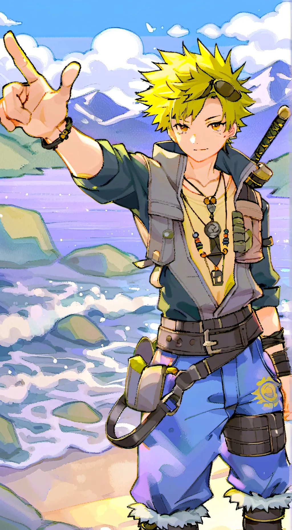 ai character: Denki kaminari background