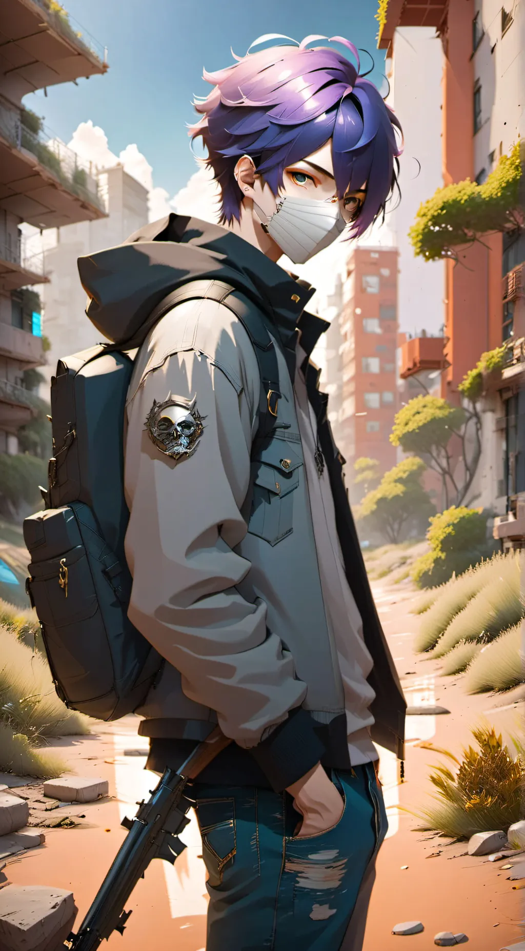 ai character: Galaxie background