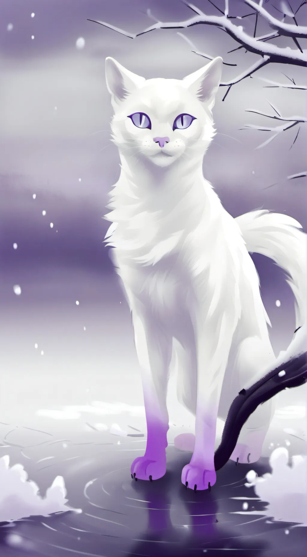 ai character: 💜purple paw💜 background