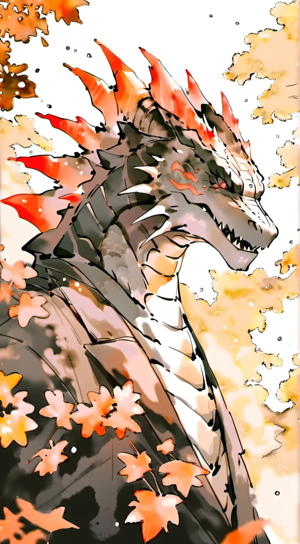 ai character: male godzilla background