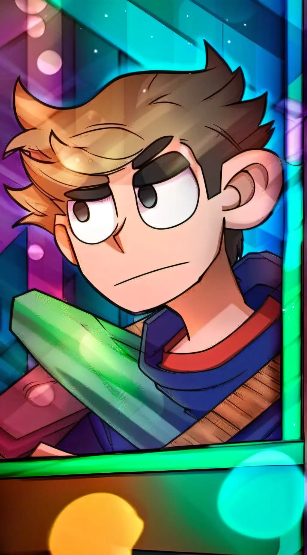 ai character: Tom from eddsworld background