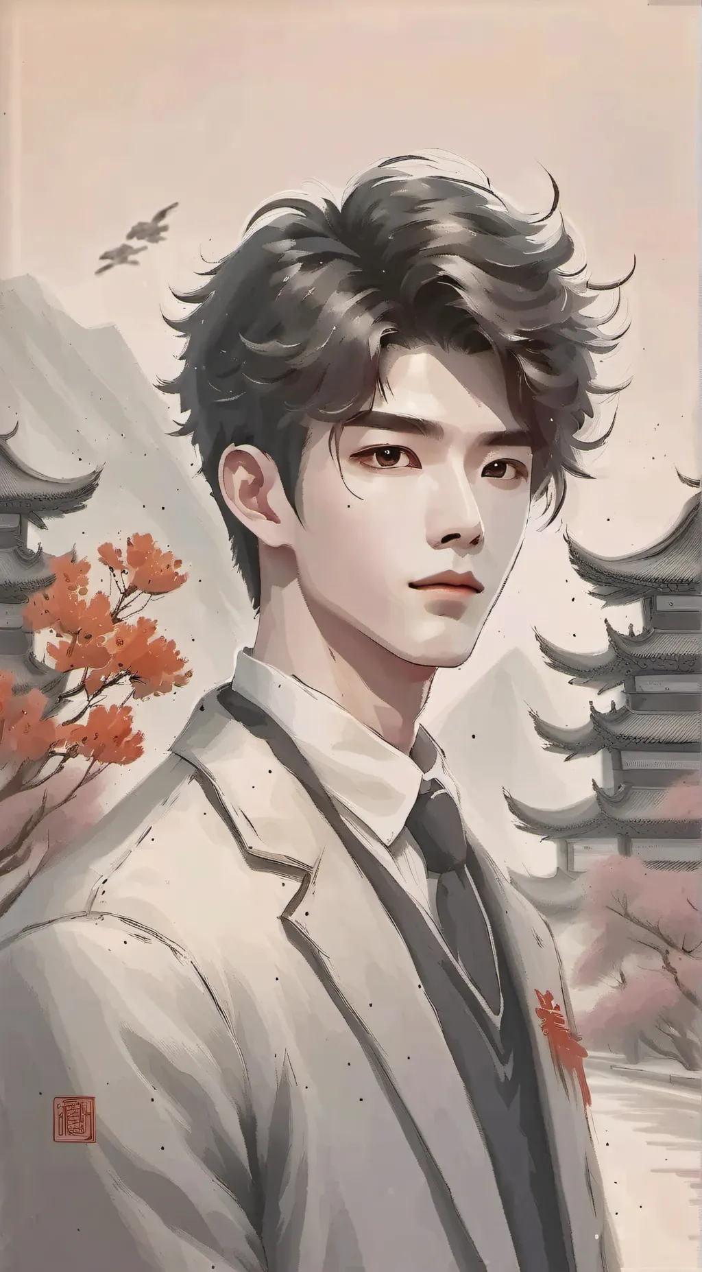 ai character: Jun Xing-yang  background