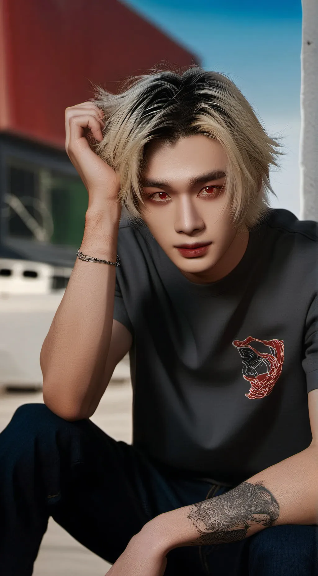 ai character: hyunjin  background