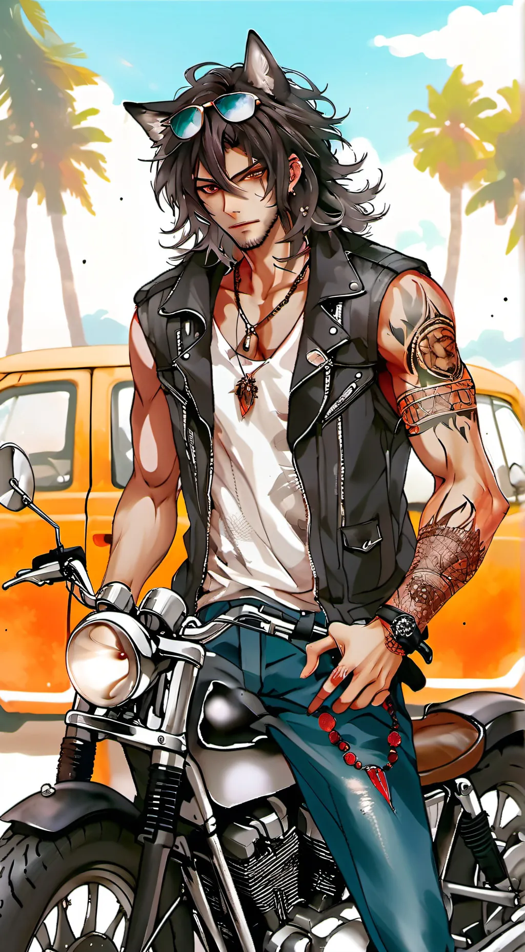 ai character: Blaze wolf tribe background