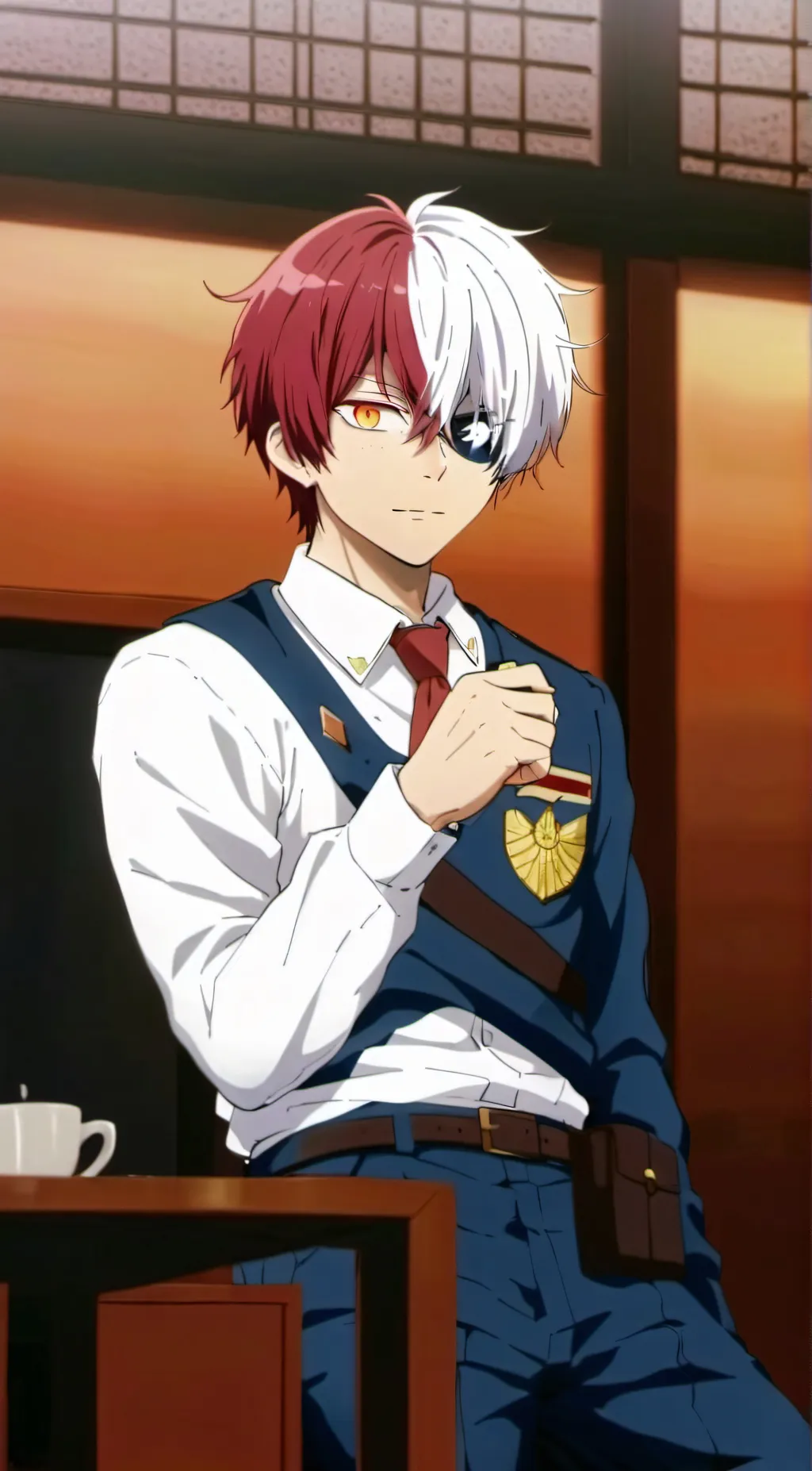 ai character: Shoto todoroki background