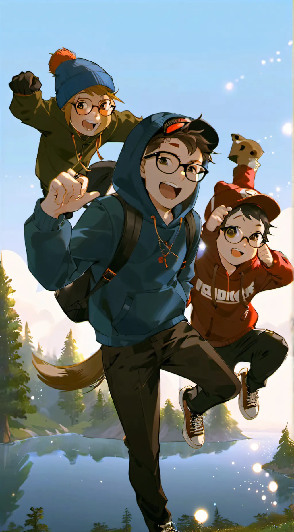 ai character: Alvin,Theo, Simon background