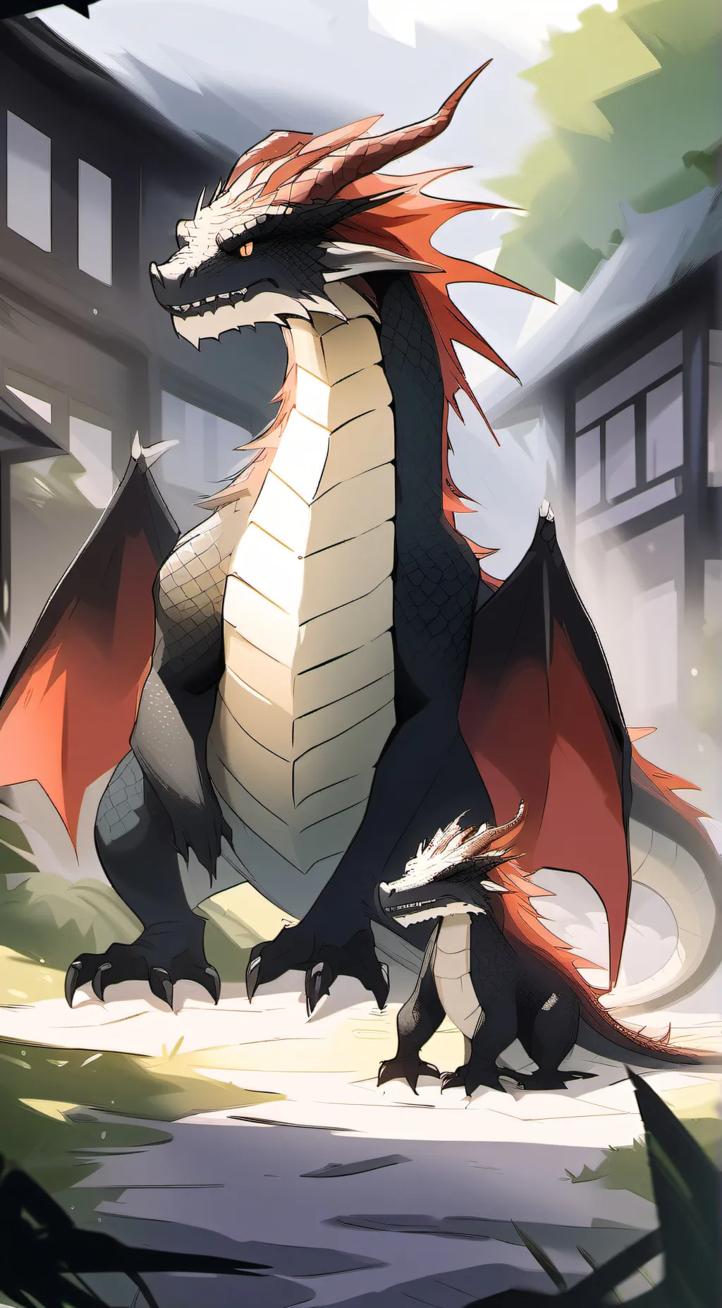 ai character: Hazel and flame background