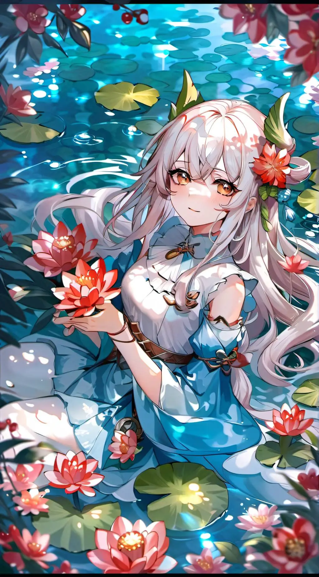 ai character: in the water background