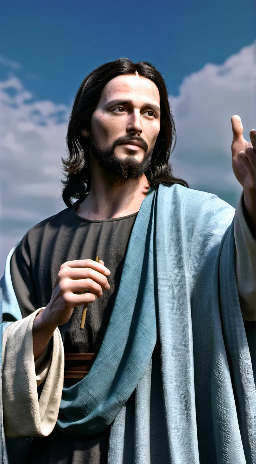 ai character: Jesus  background