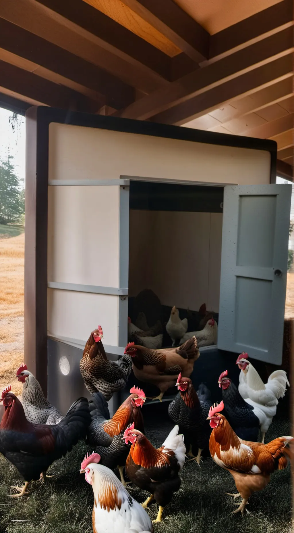 ai character: Chicken Coop background