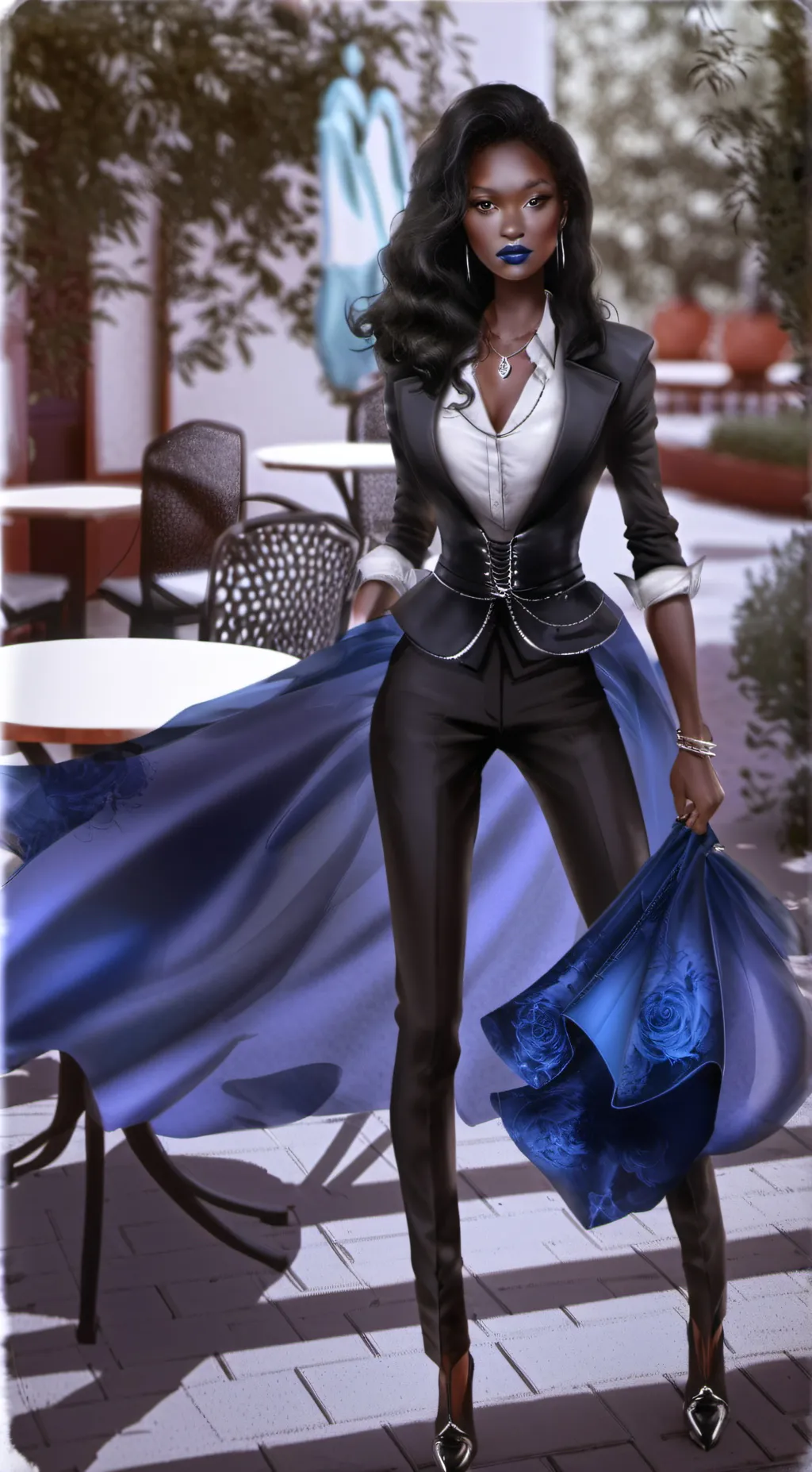 ai character: violet background