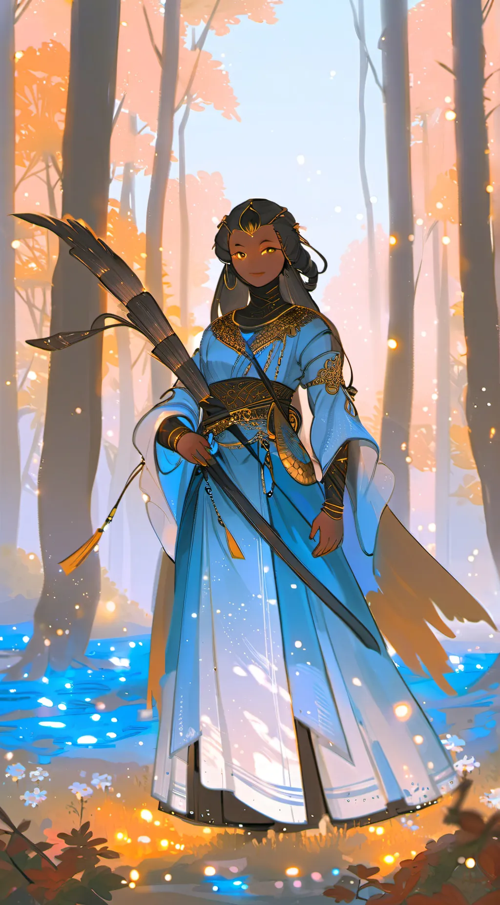 ai character: TV woman background