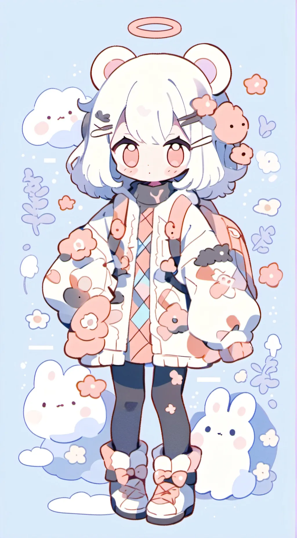 ai character: smilling critters background