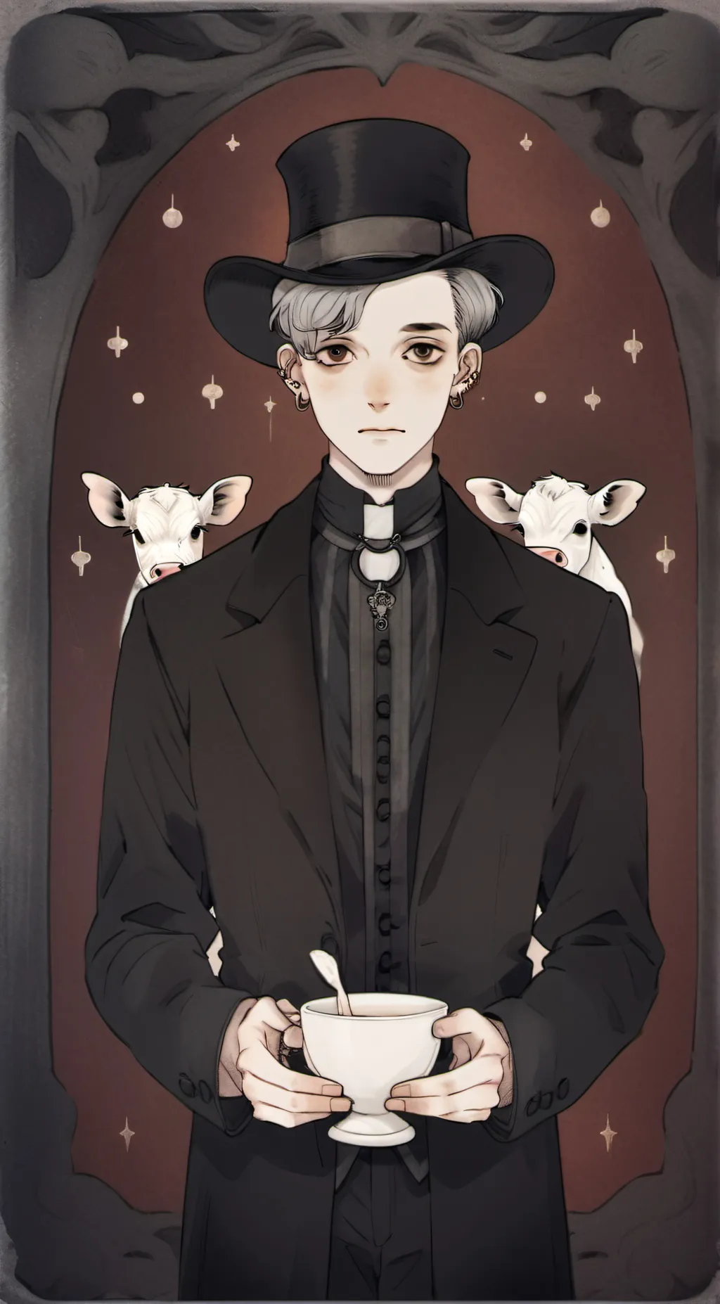 ai character: Francis mosses.  background