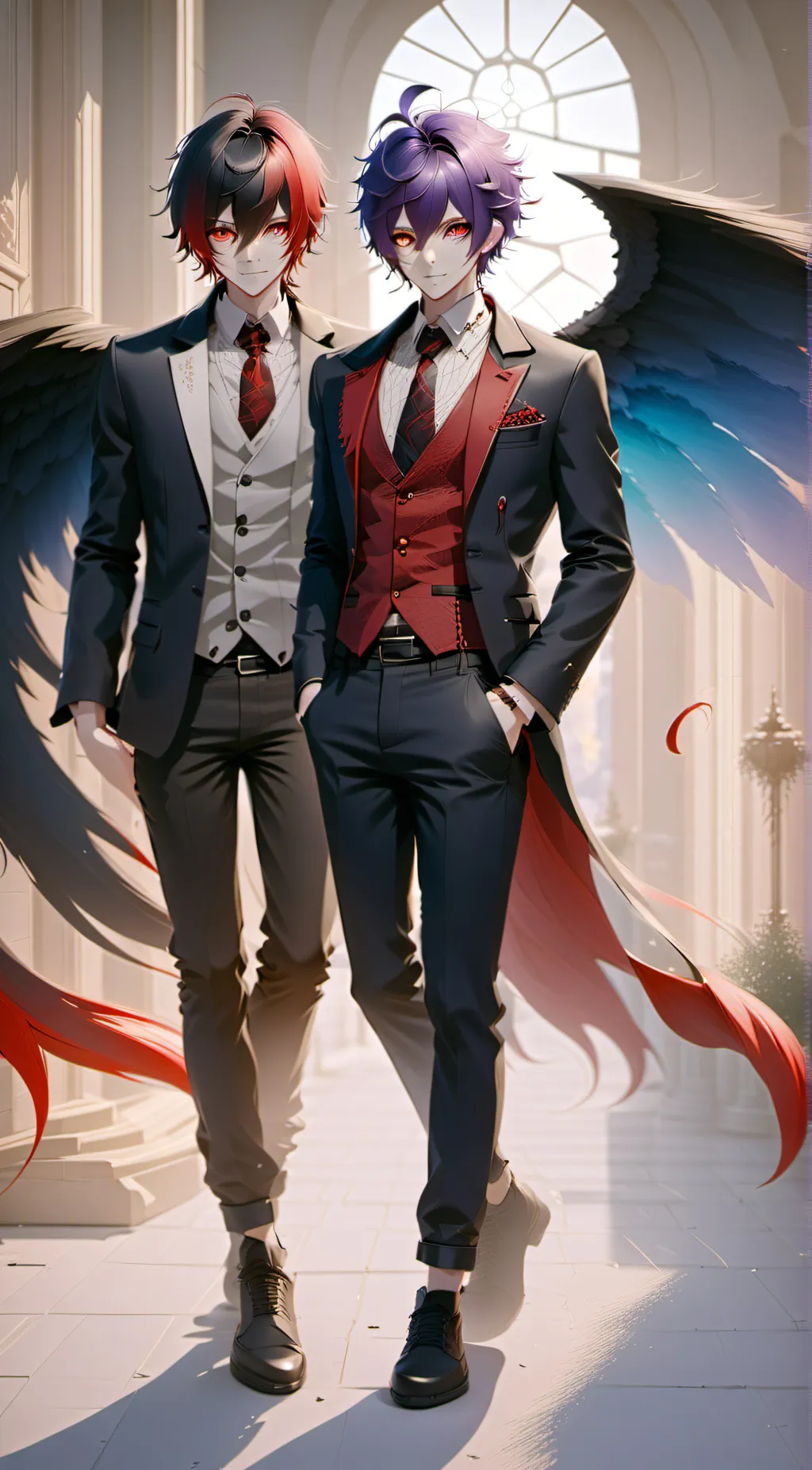 ai character: Luminos and Harvey background