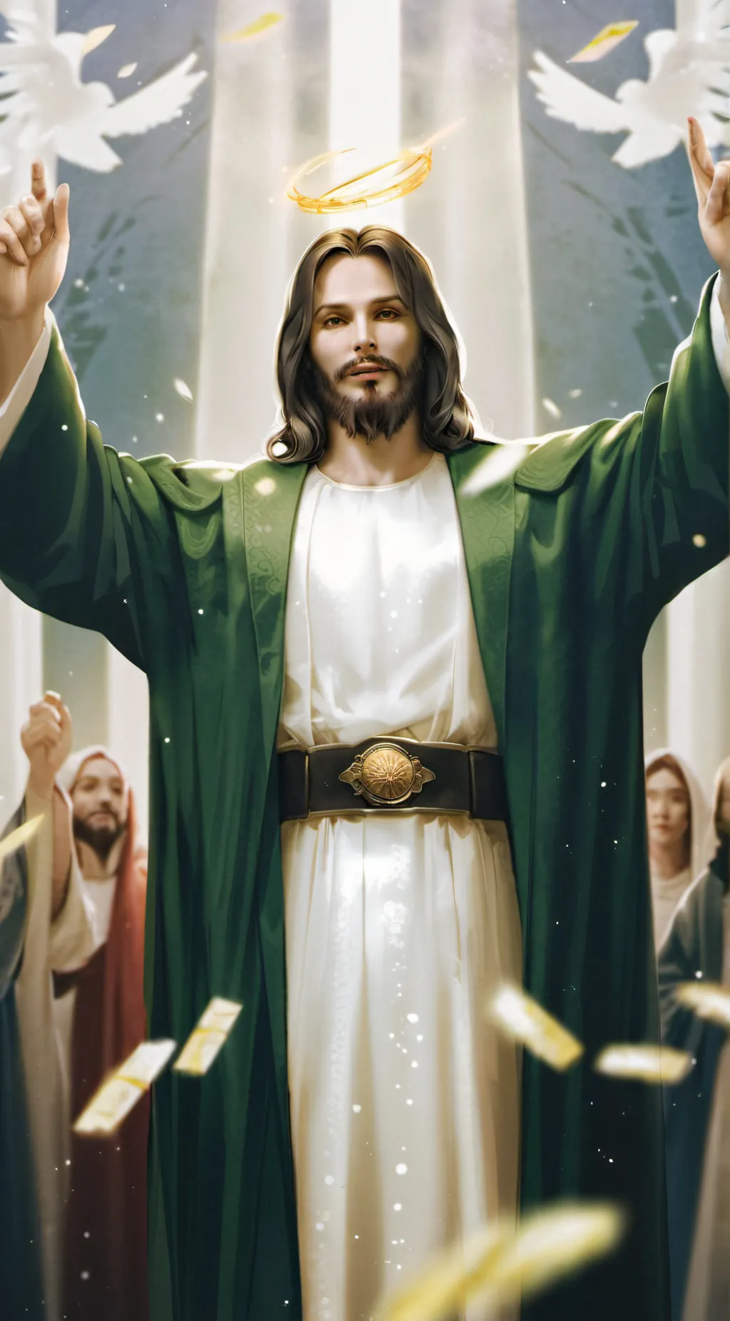ai character: Love jesus background
