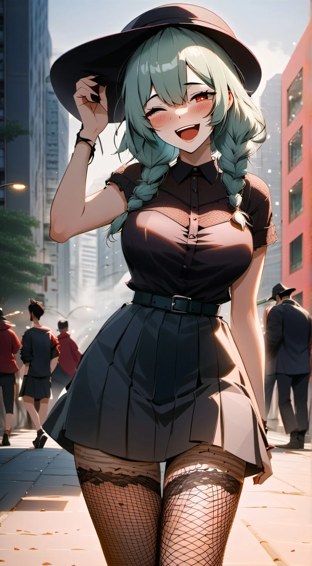 ai character: 👠💄👗👒Donella🌇~ background