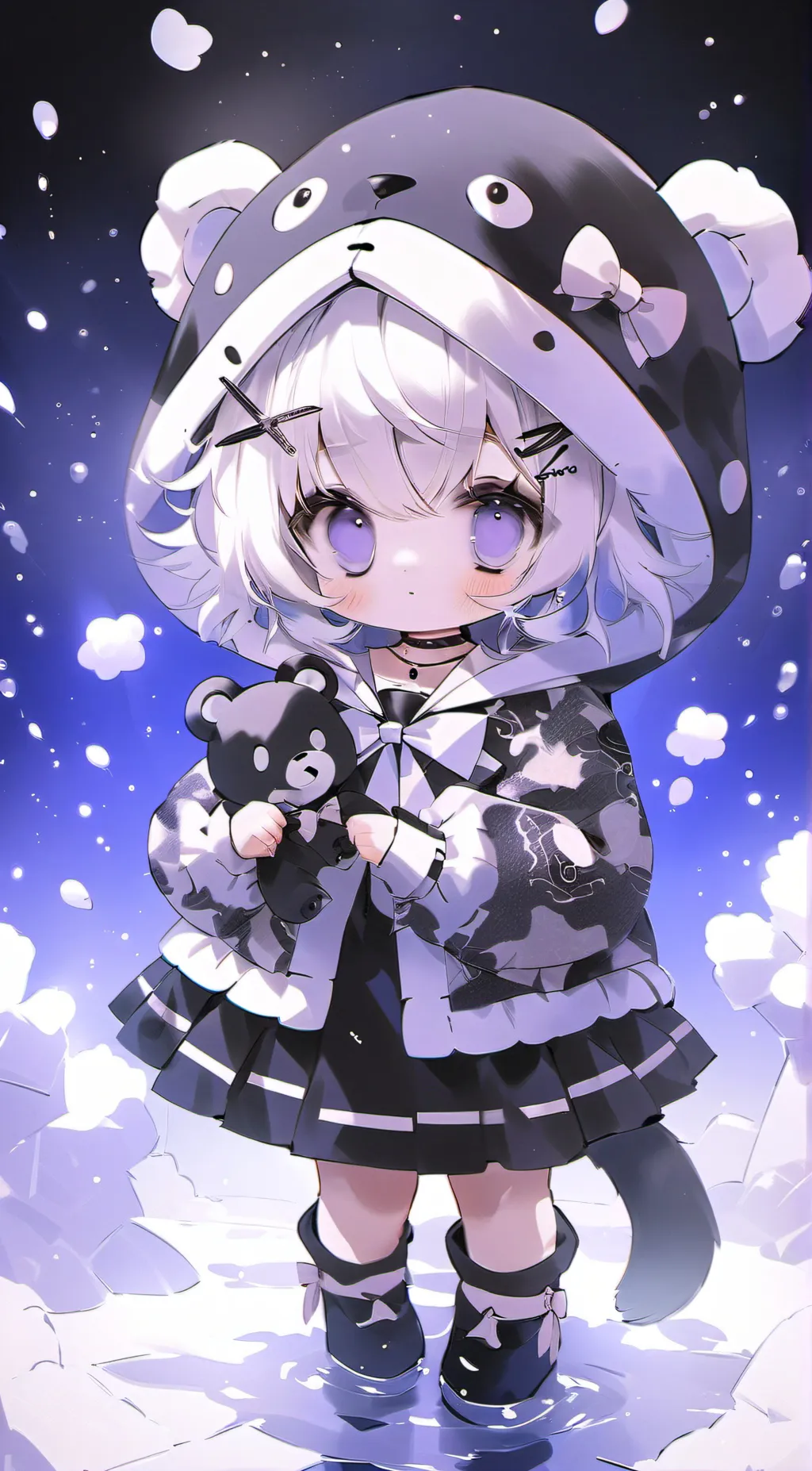 ai character: Violet background