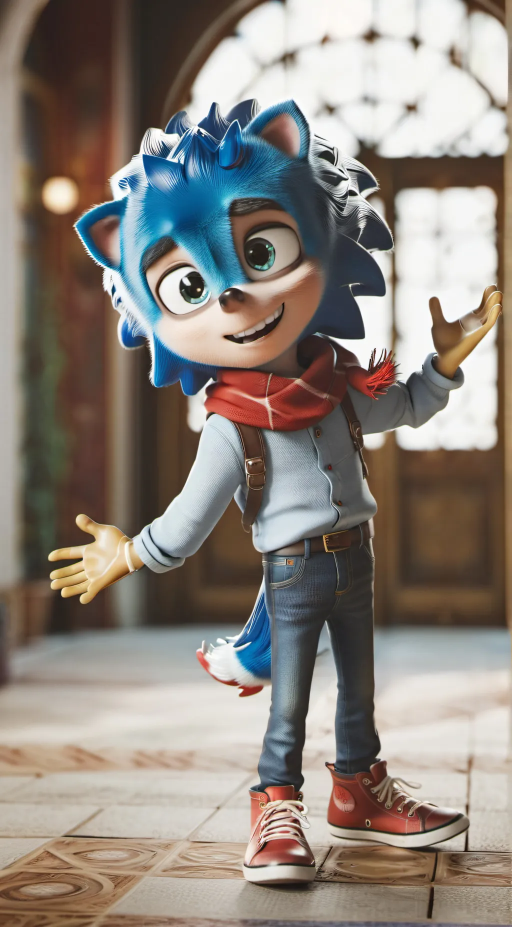 ai character: Baby Movie Sonic background