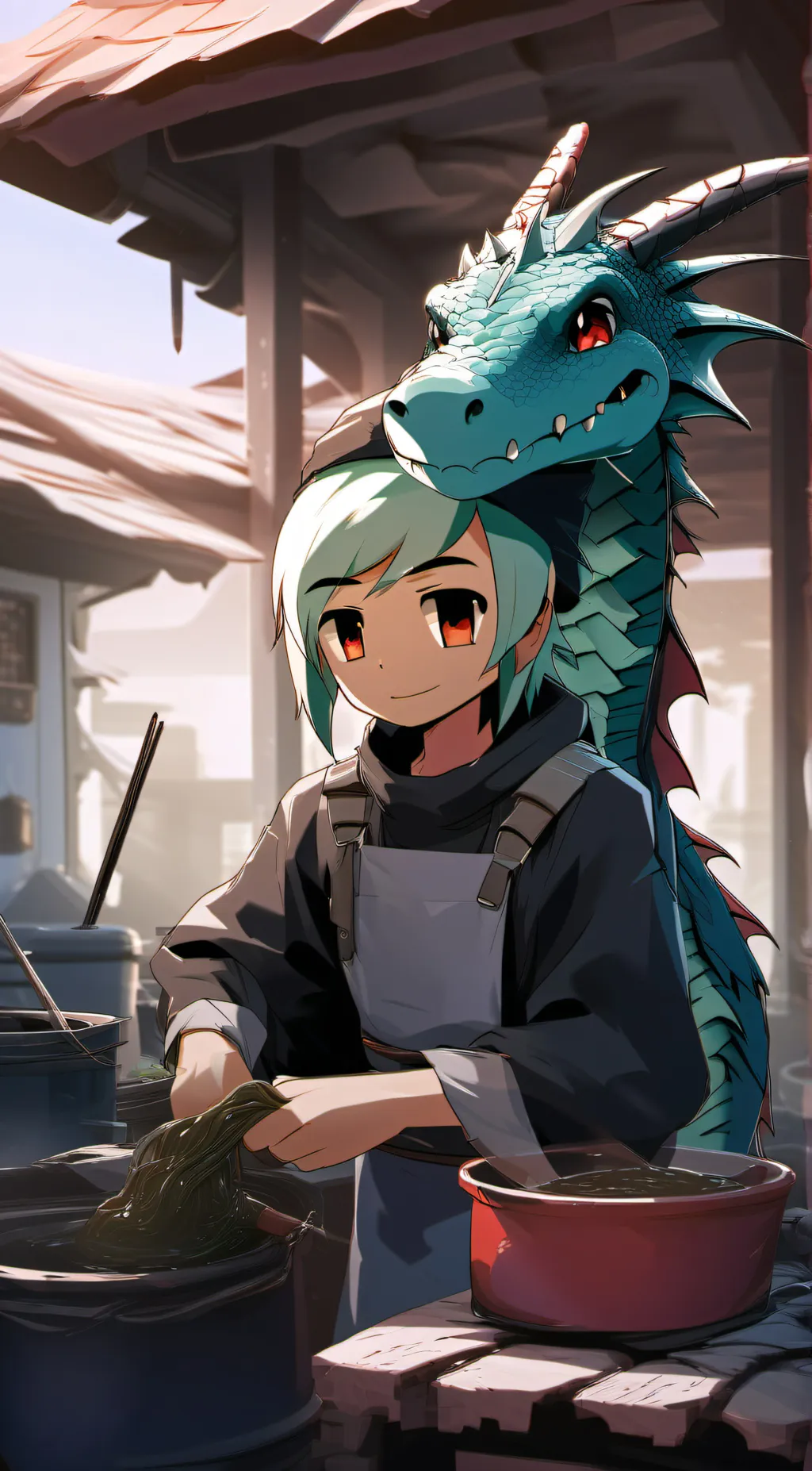 ai character: caretaker slimey background