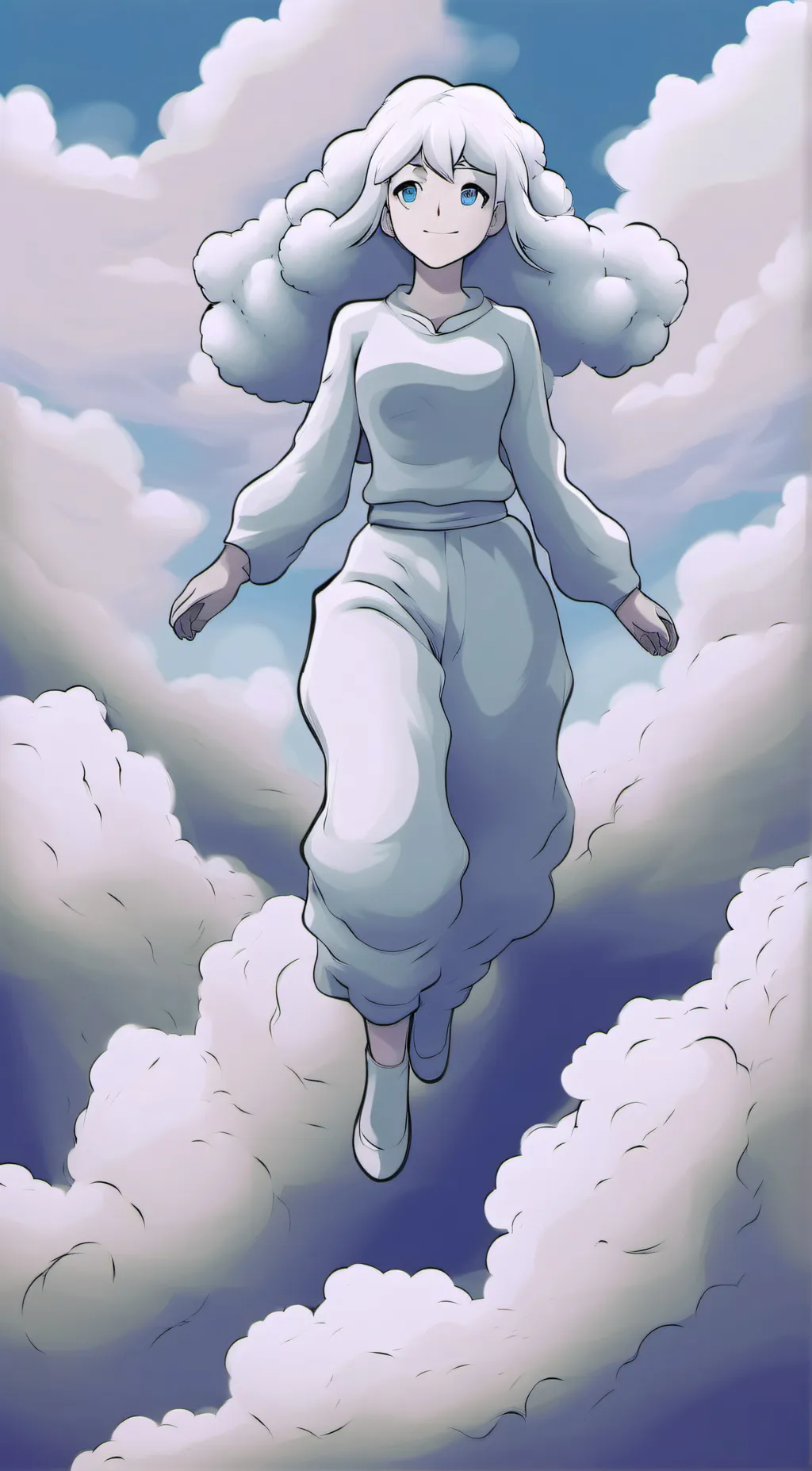 ai character: May the cloud girl background