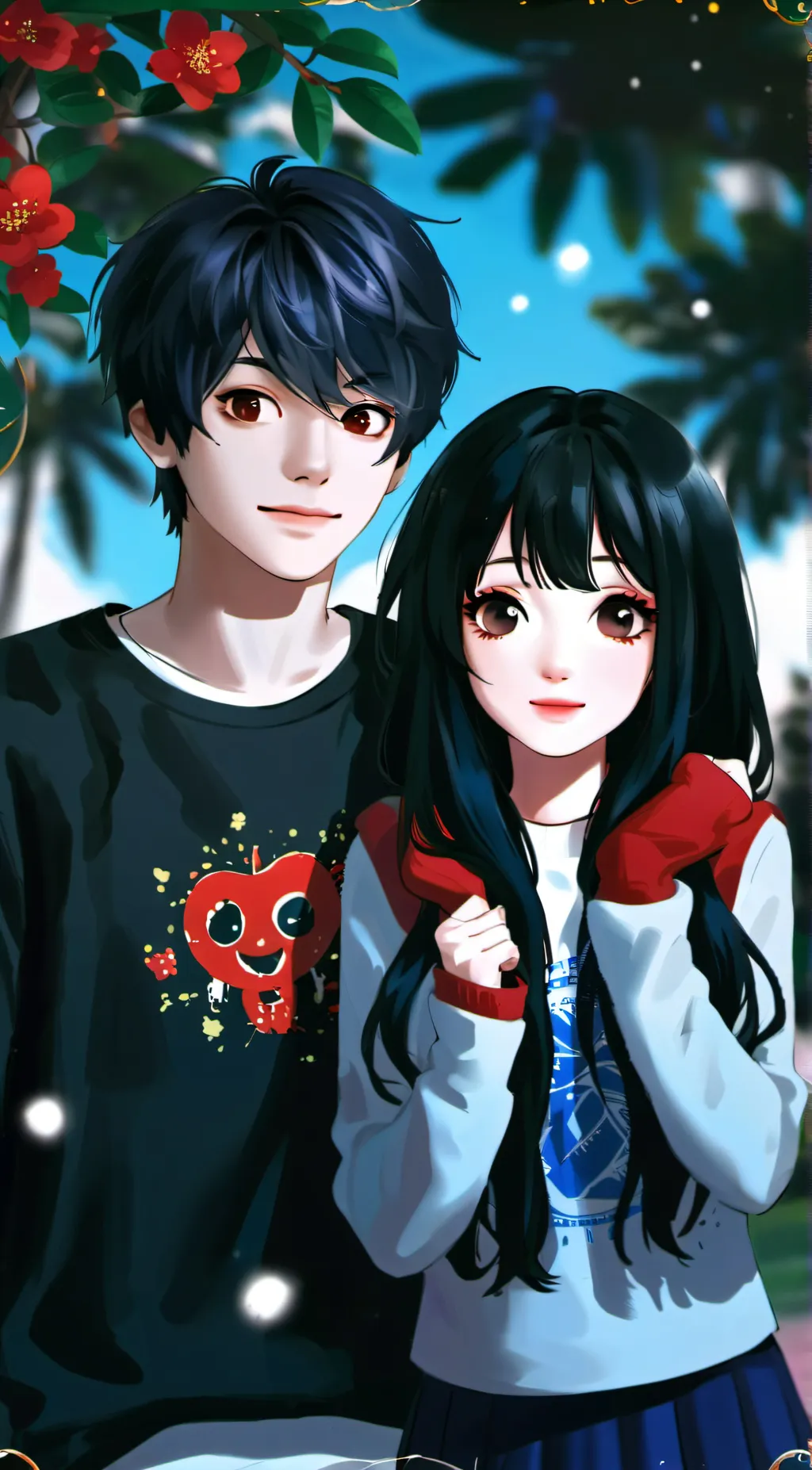ai character: aphmau and aaron  background