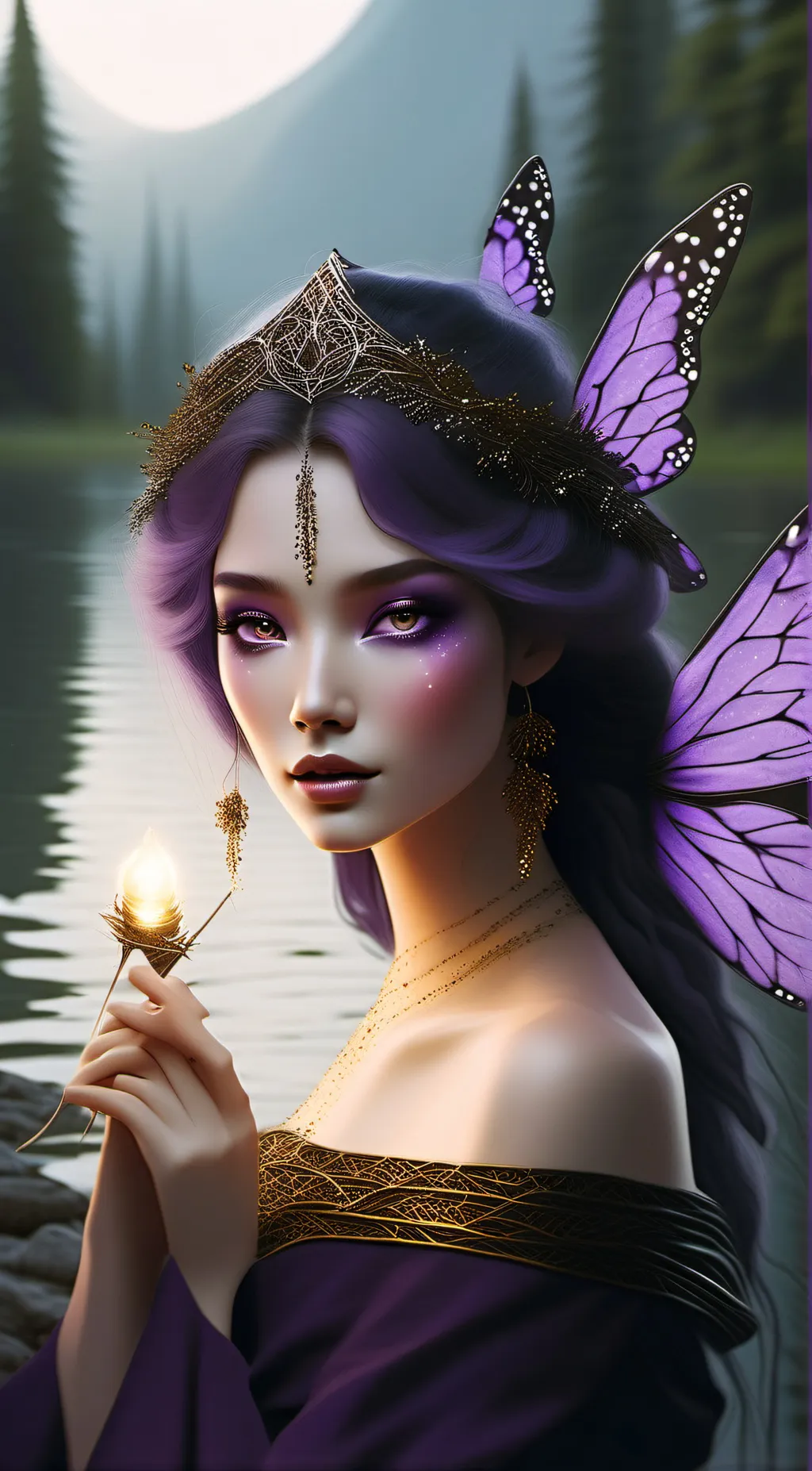 ai character: Violet background