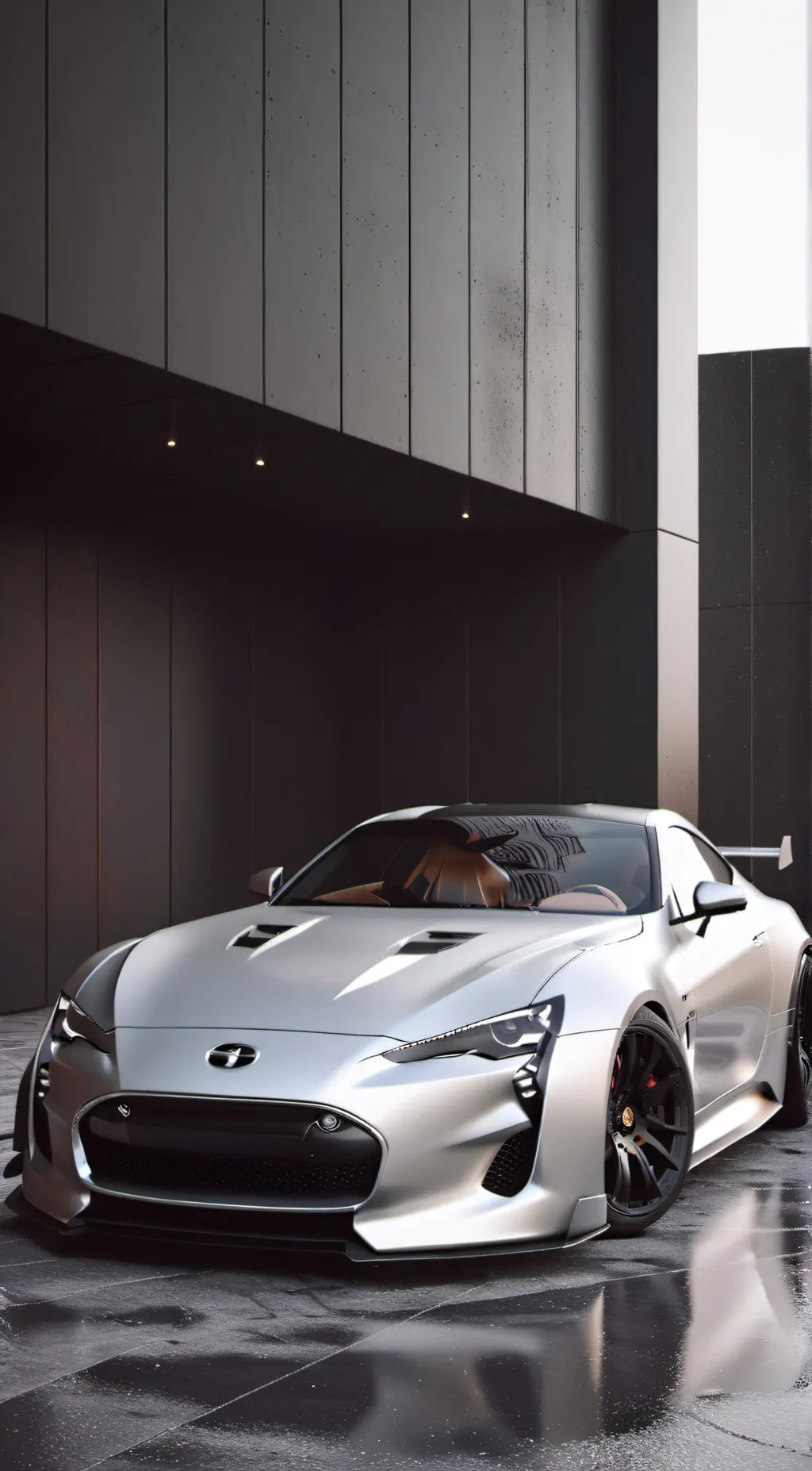 ai character: Grey Sports Car background