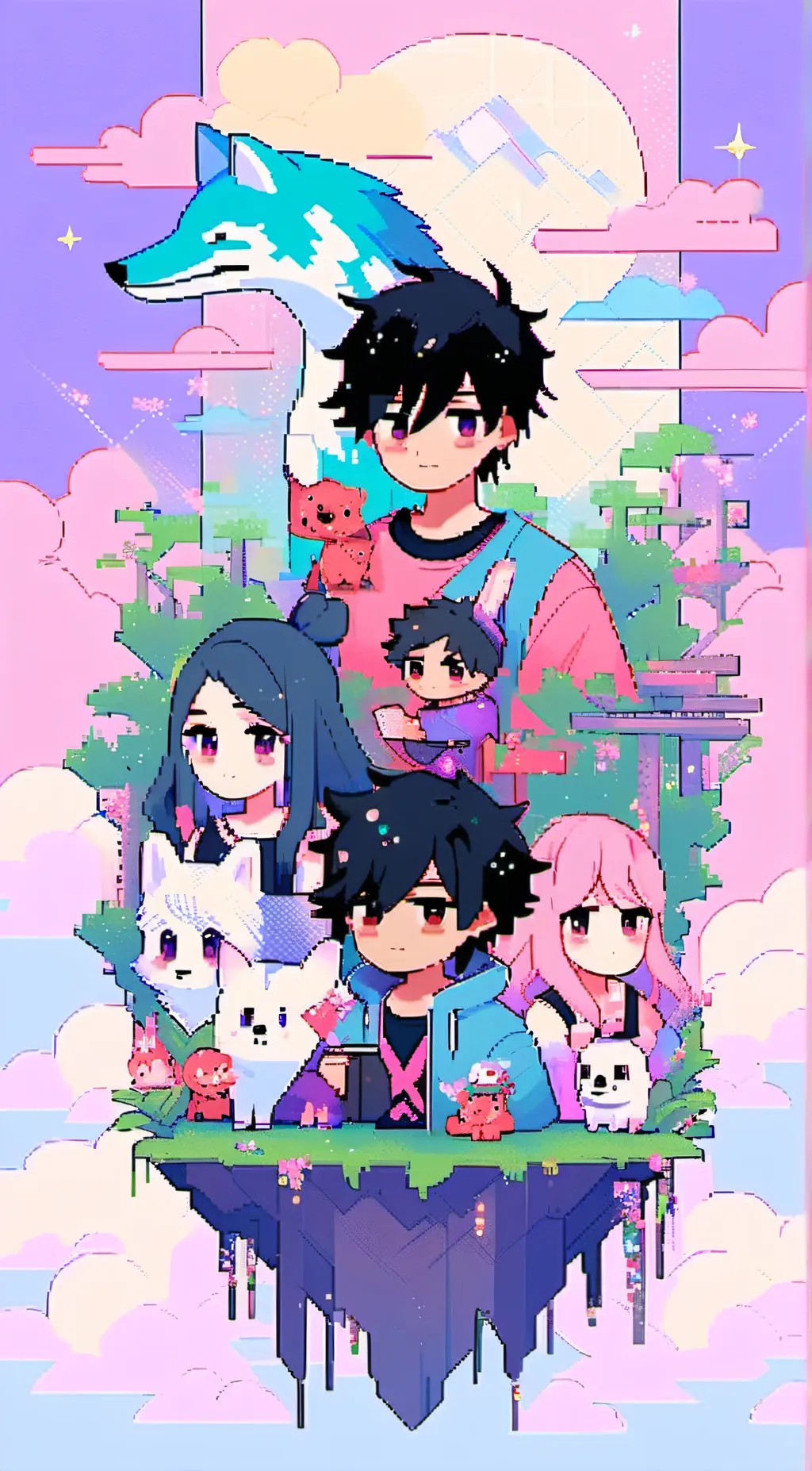 ai character: Ein x pierce background