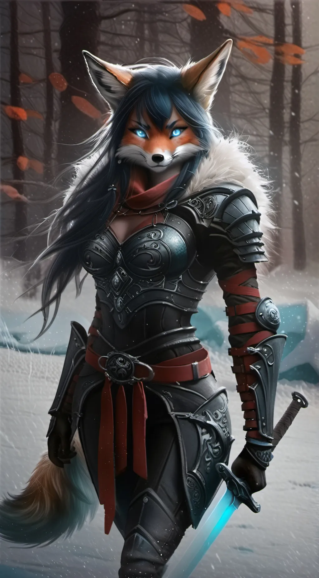 ai character: Lady FrostPaw  background