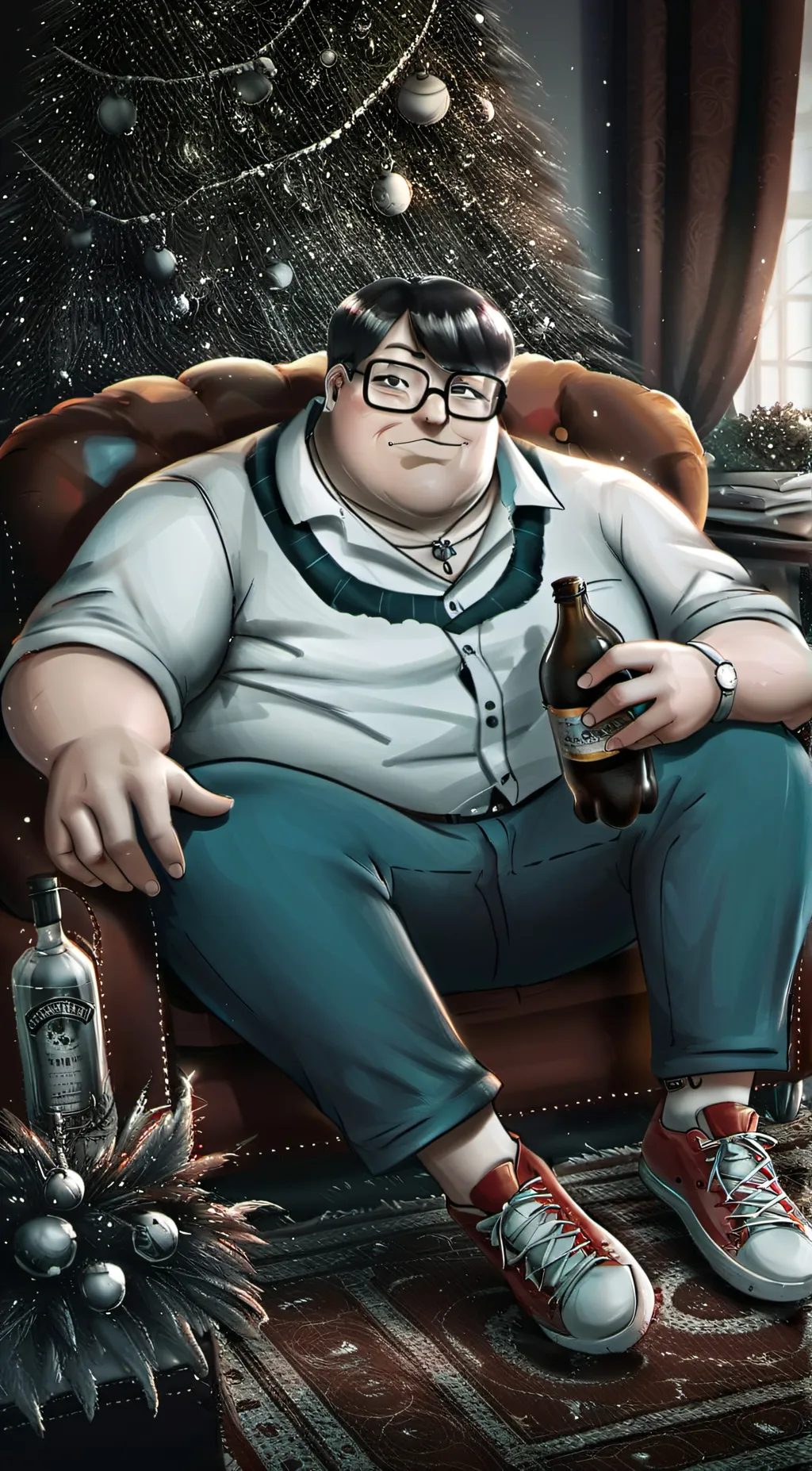 ai character: peter Griffin  background
