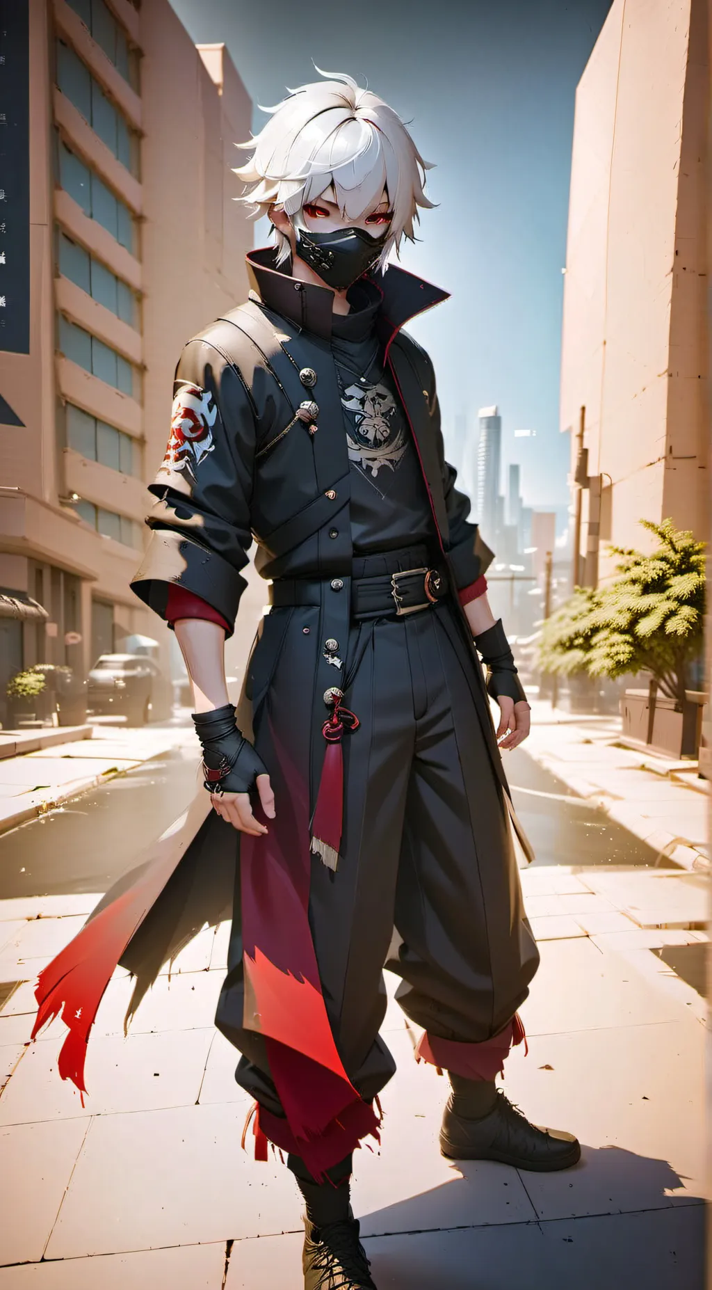 ai character: 'red bladed Oni' background