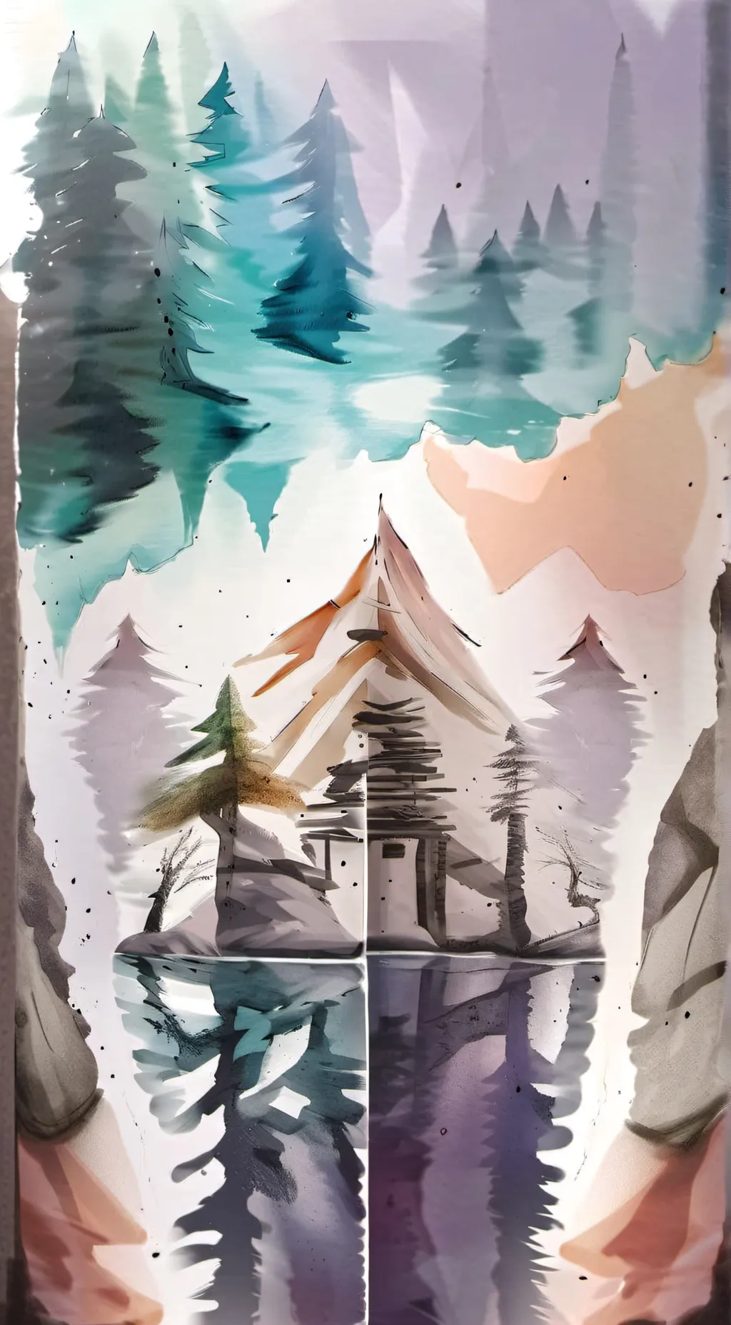 ai character: ice  town background