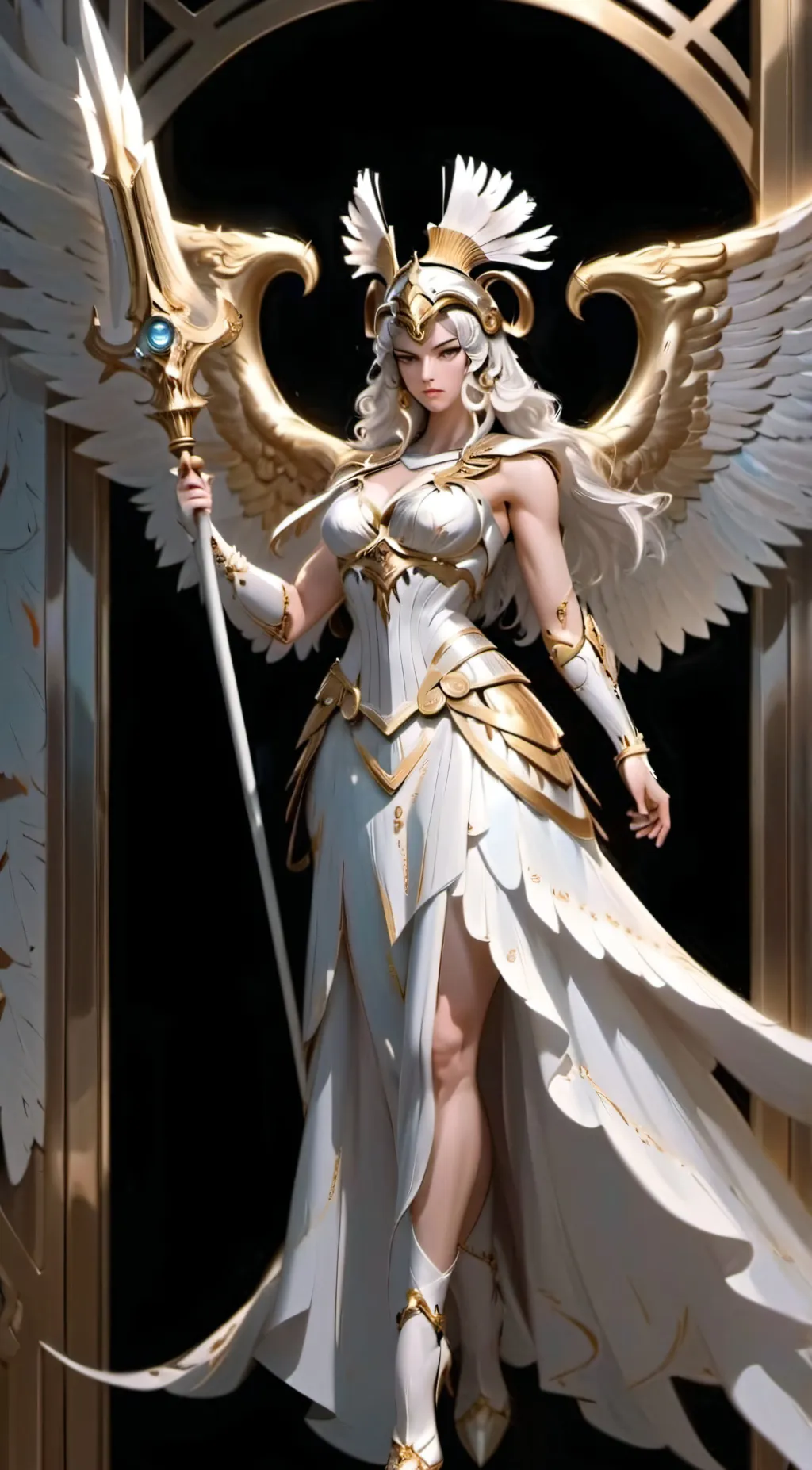 ai character: Athena goddess  background