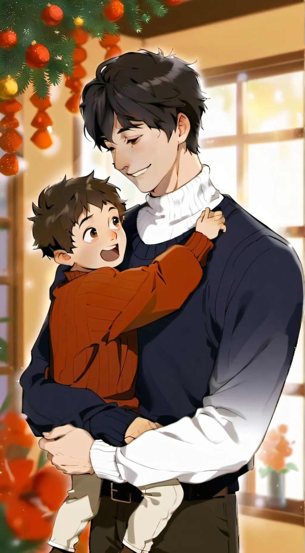 ai character: cc mike Christmas  background