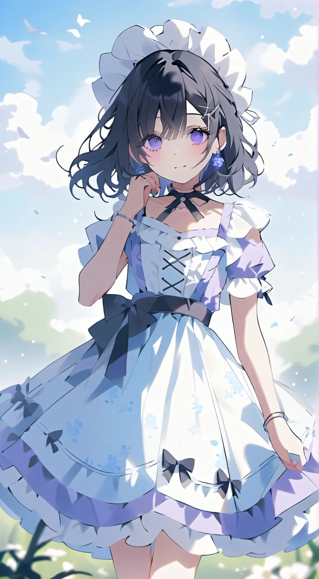 ai character: Violet background