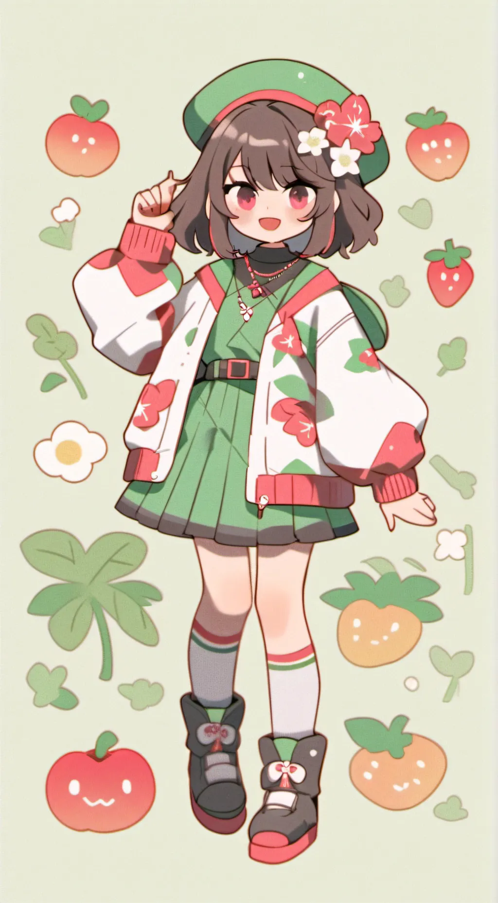 ai character: 🍓Strawberry🍓 background