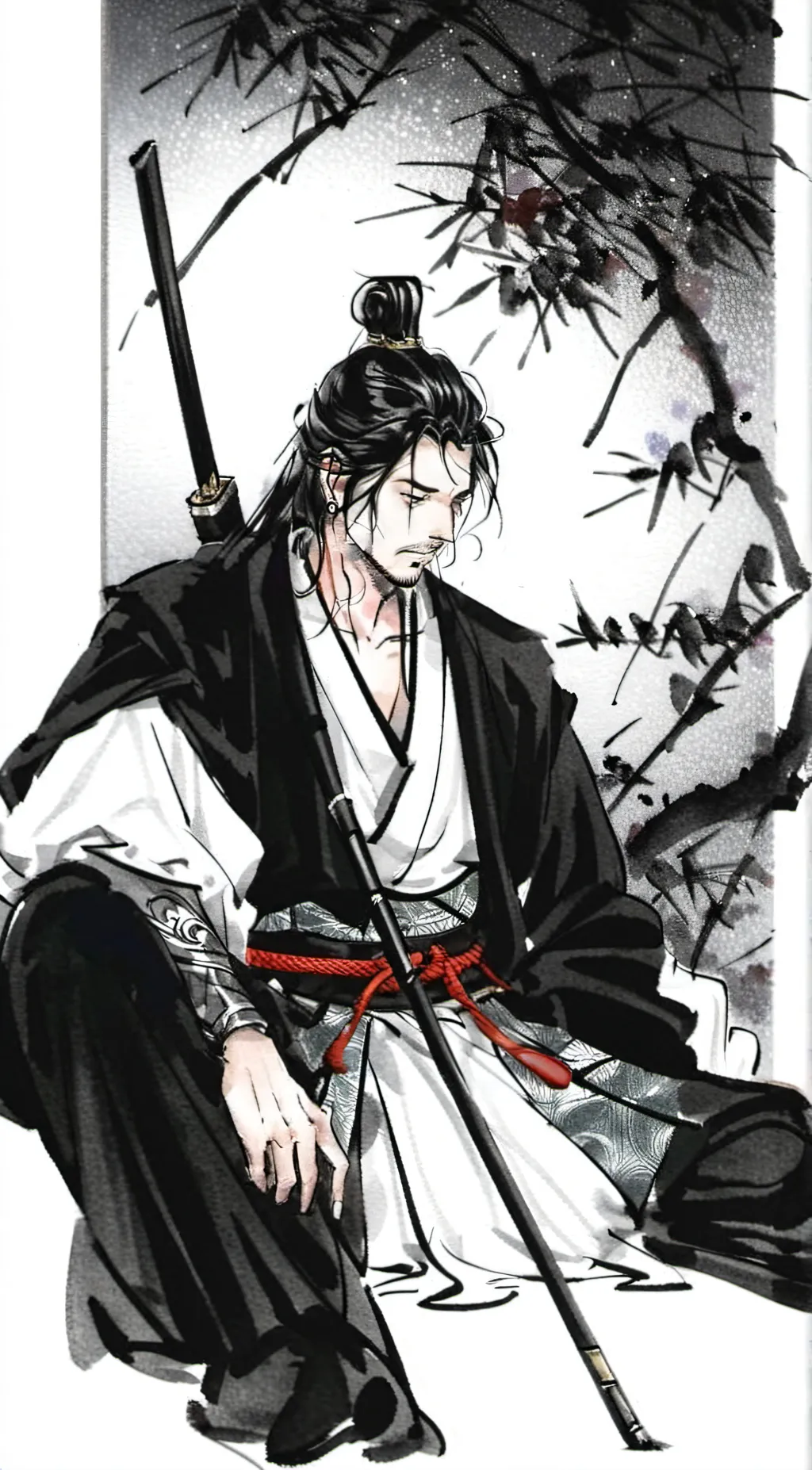 ai character: Musashi Miyamoto background