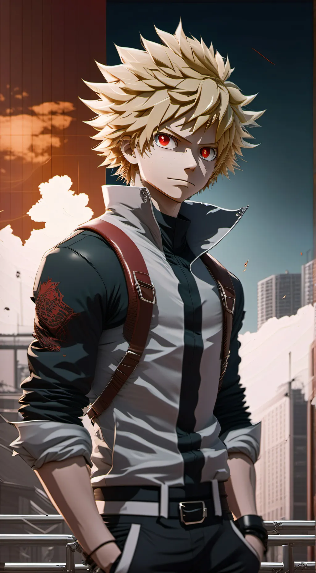 ai character: Katsuki Bakugo  background