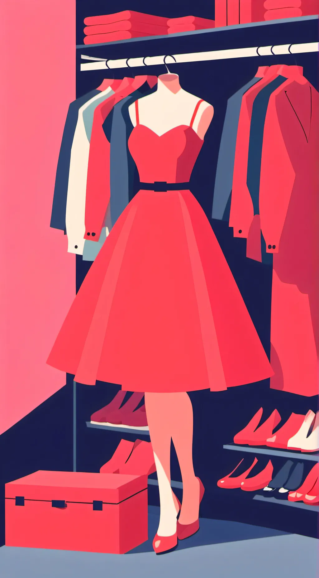 ai character: Red  Dress background
