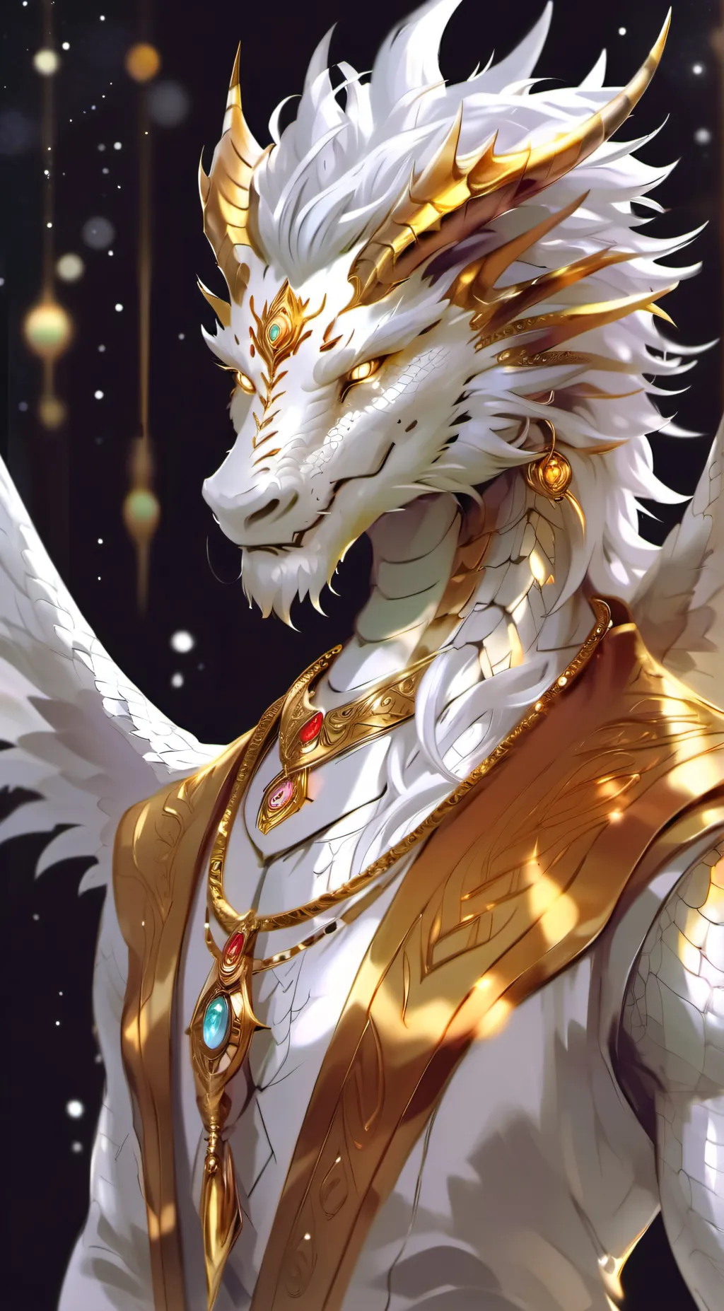 ai character: king light storm background