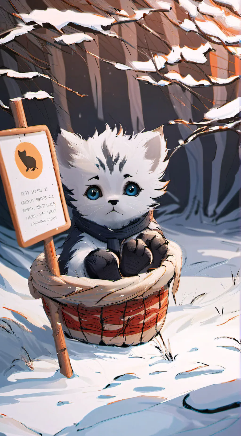 ai character: abandoned kitten background