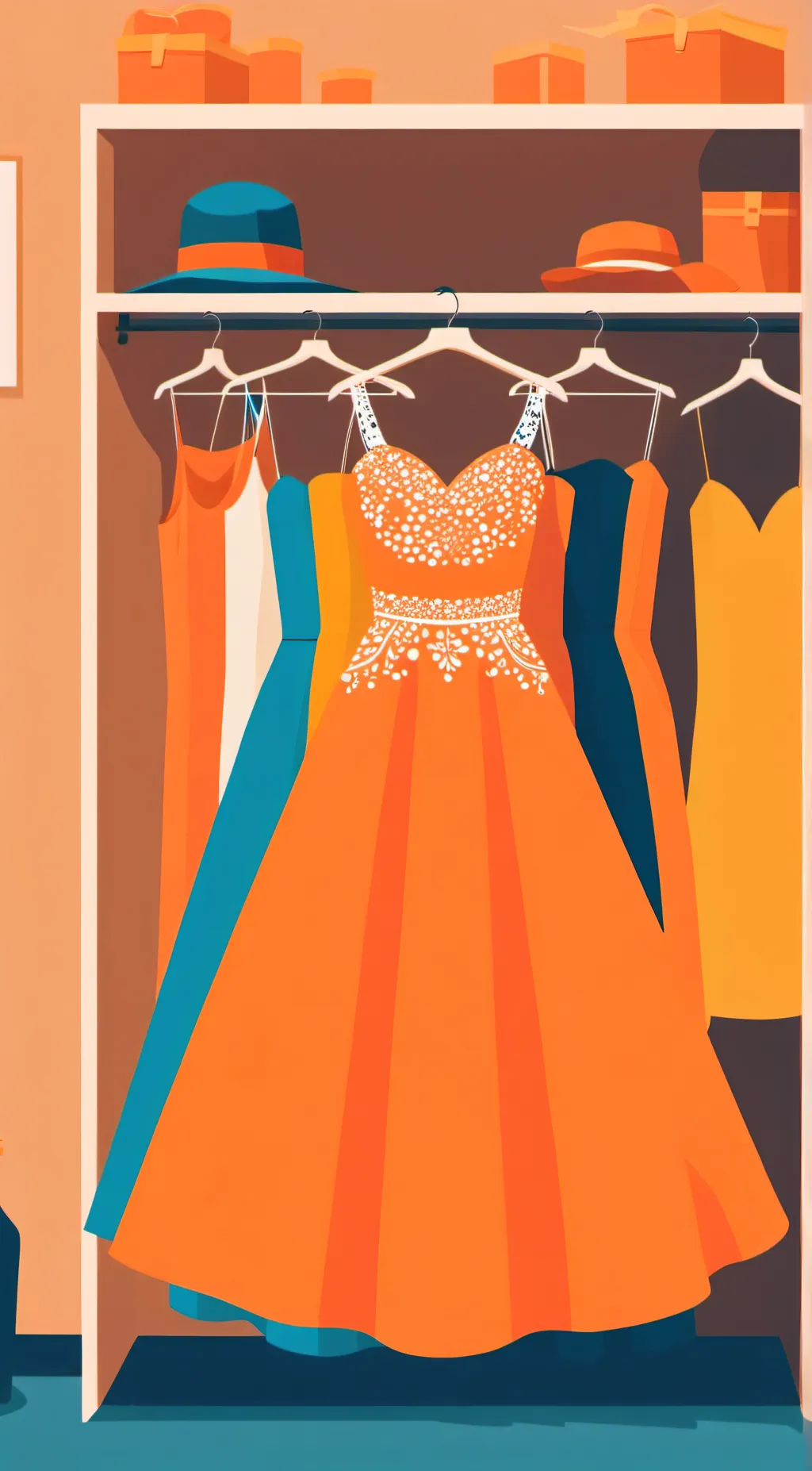 ai character: orange Dress background