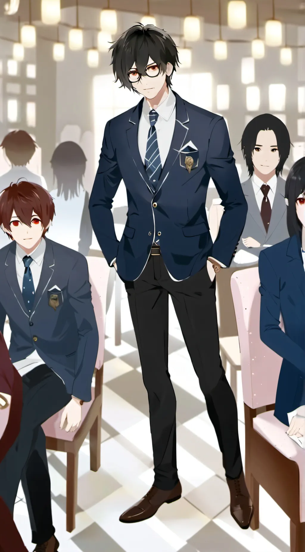 ai character: Mha heat school! background
