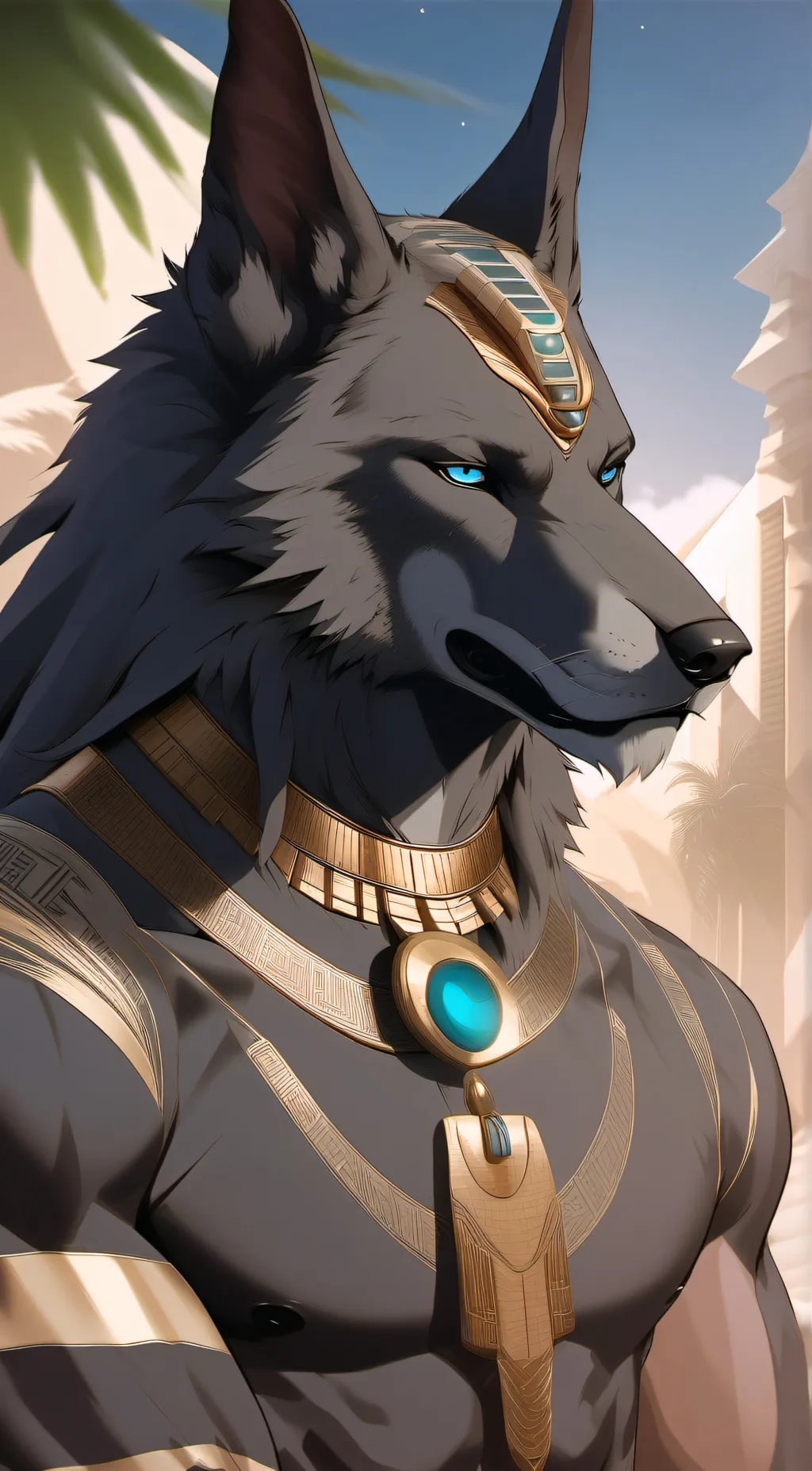 ai character: Anubis background
