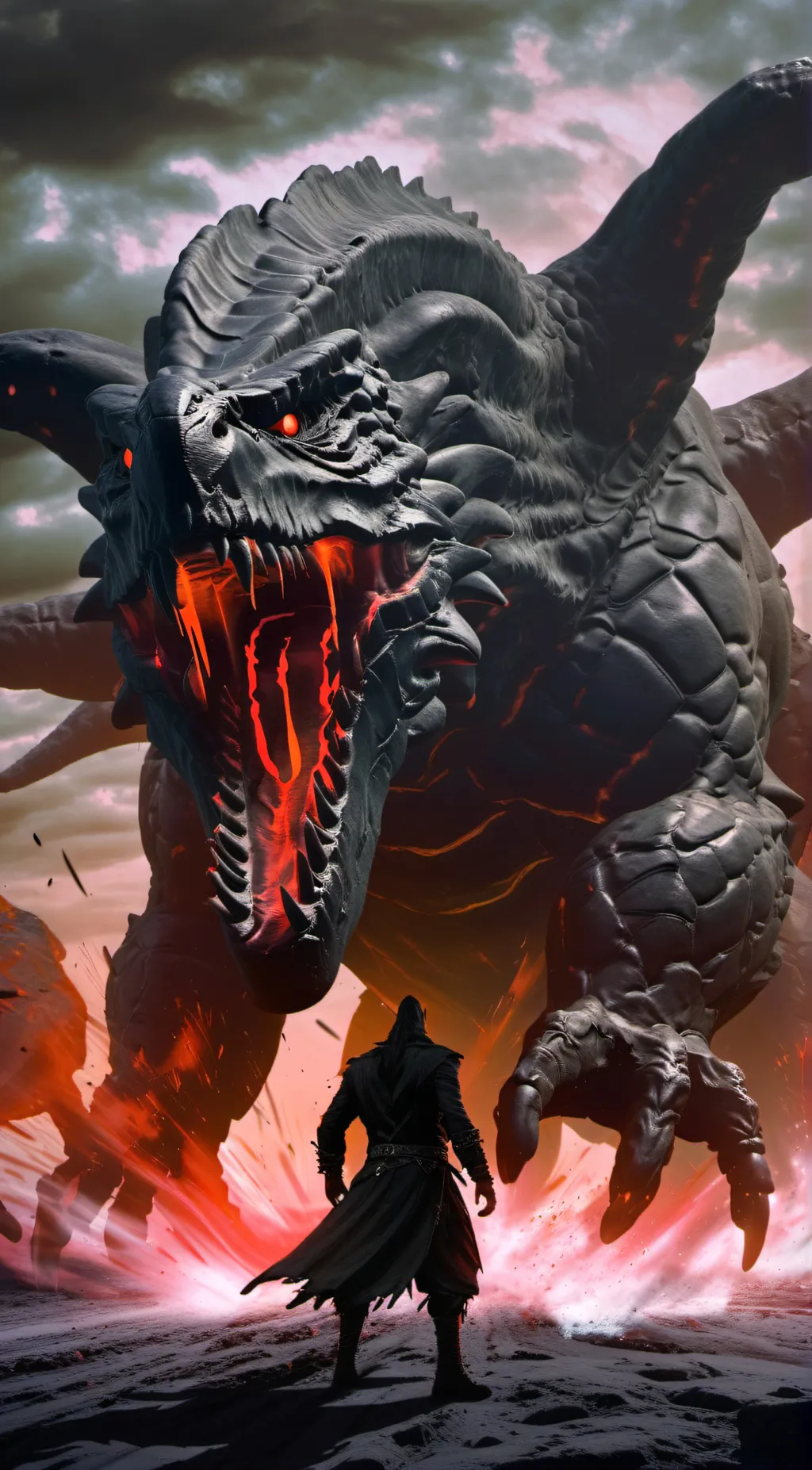 ai character: Orange-Eyed beast background