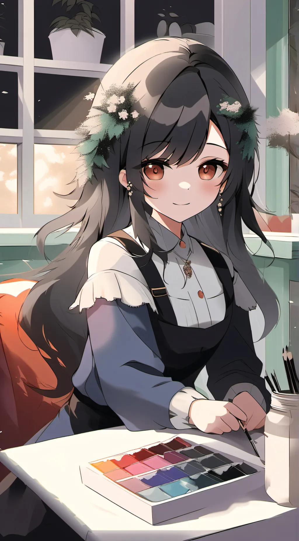 ai character: family of colors background