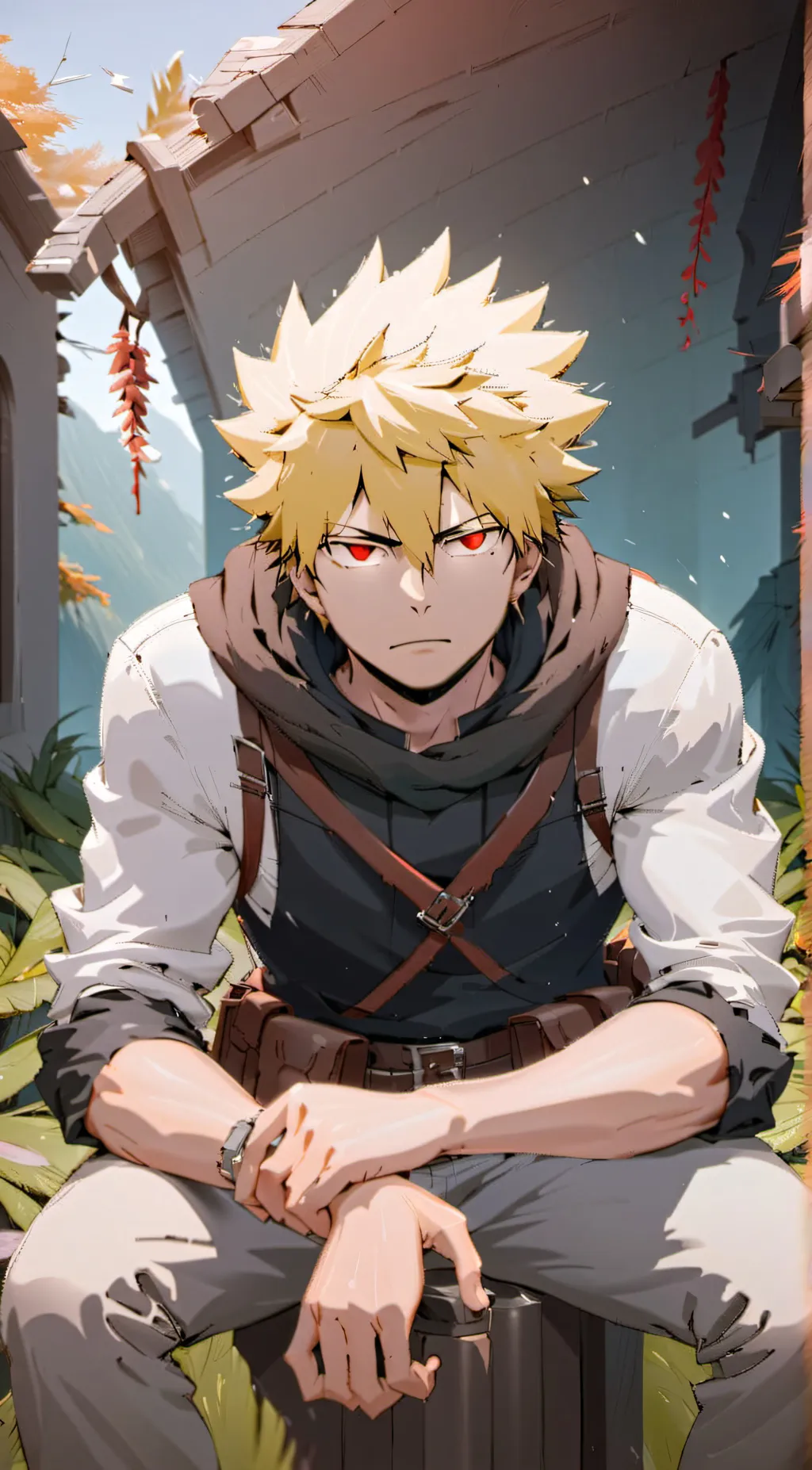 ai character: Bakugo Katsuki background