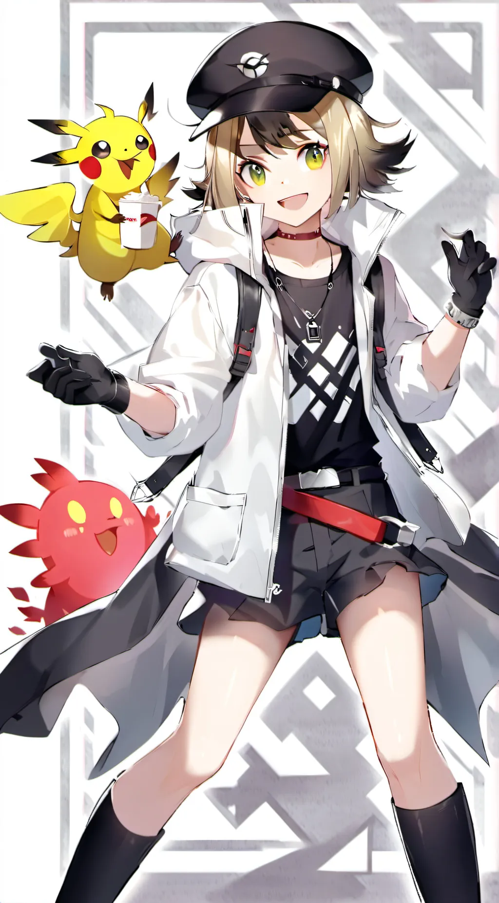 ai character: Ash ketchup background